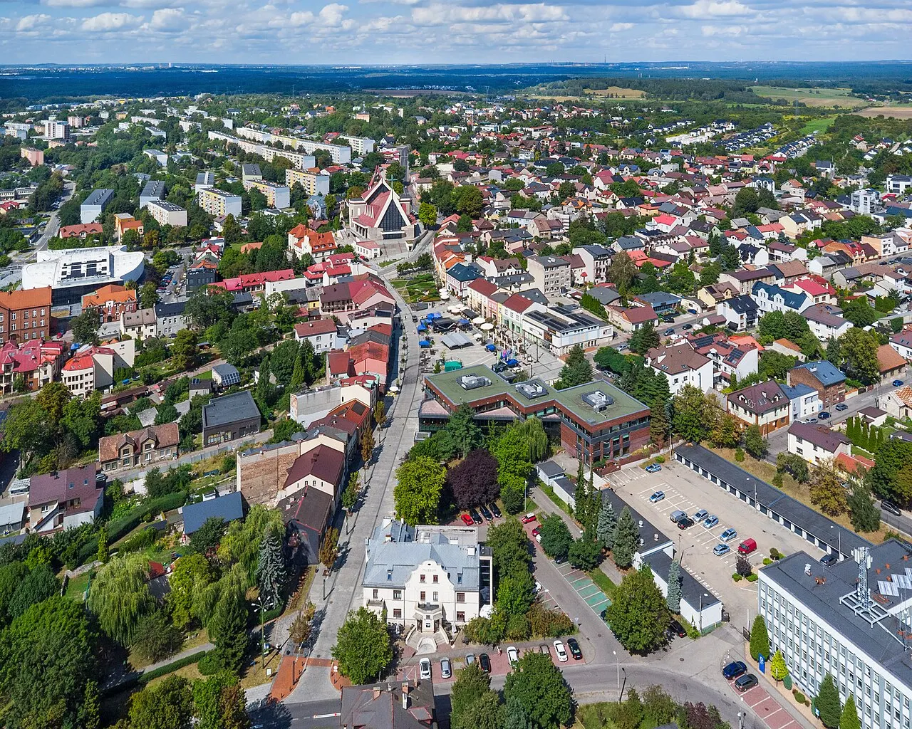 Jaworzno, Śródmieście, widok z drona
