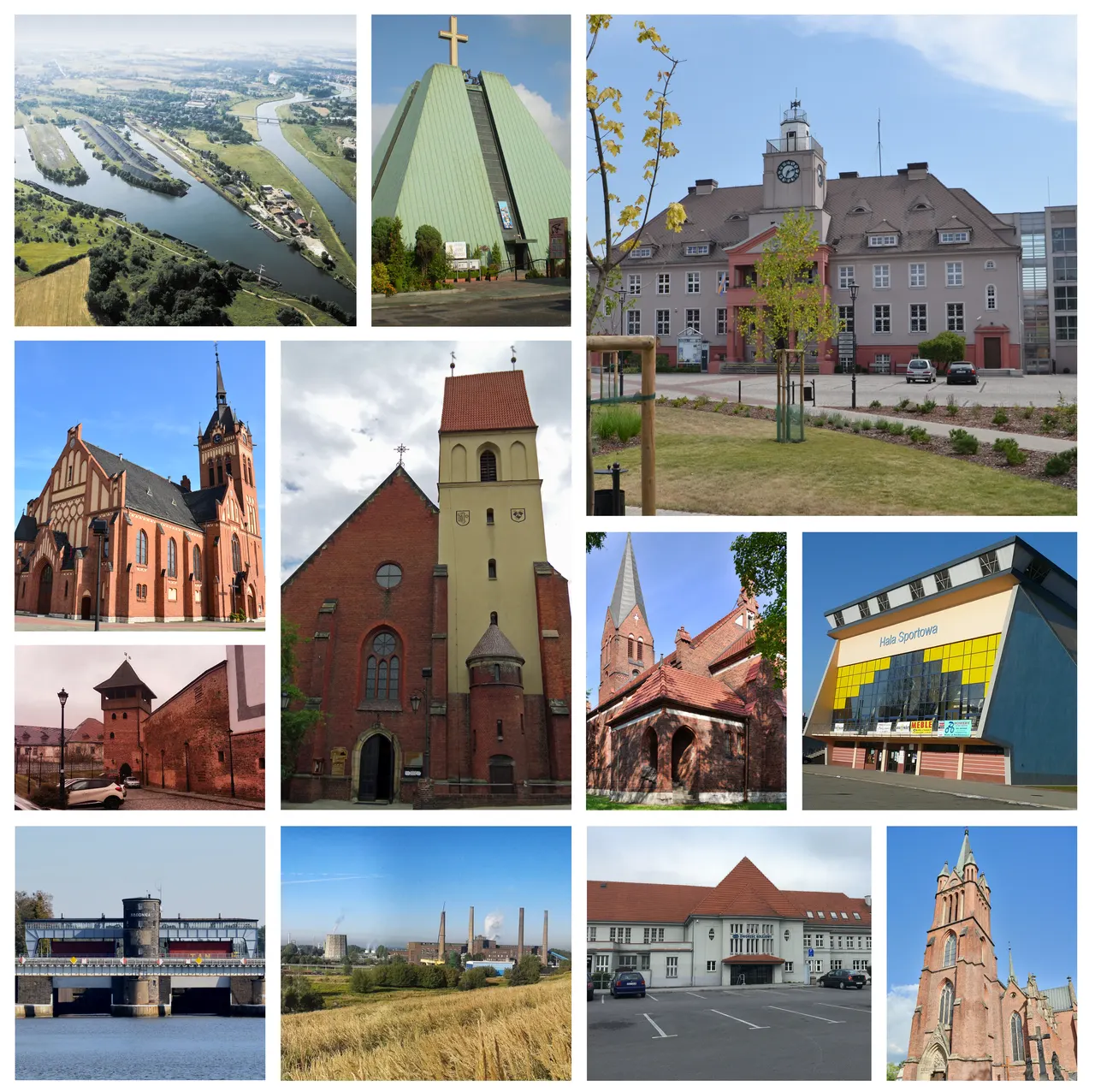 Kolaż zdjęć Kędzierzyna-Koźla.
