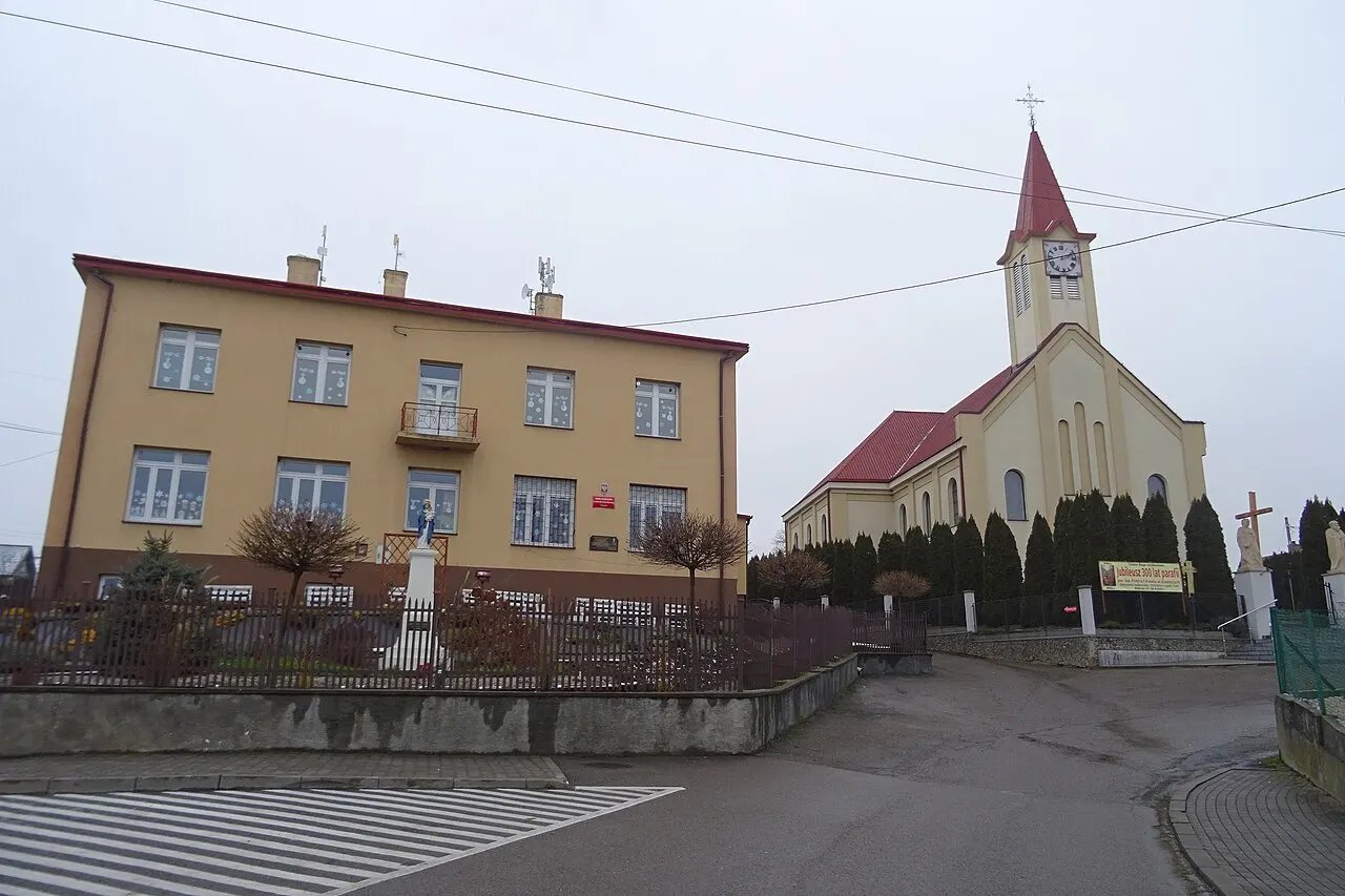 Szkoła i kościół w Kaszycach