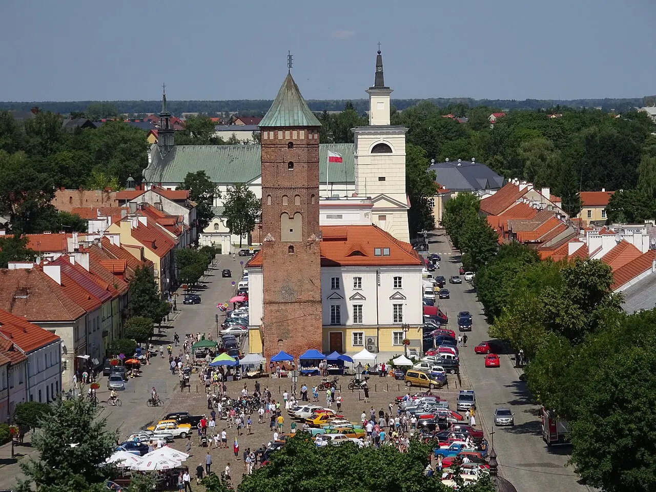 Rynek w Pułtusku - widok z wieży zamku